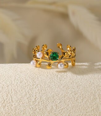 Fashion Zircon Green Stone Rings For Women