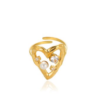 Heart Stainless Steel Adjustable Finger Ring For Women