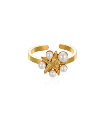 Star Stainless Steel Adjustable Finger Ring For Women