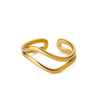 Minimalist Line Rings for Women Gold Plated Stainless Steel Ring
