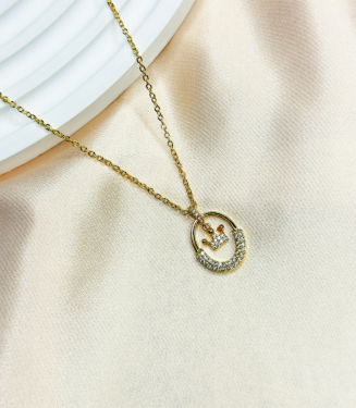 Minimalist Crown Pendant Necklace