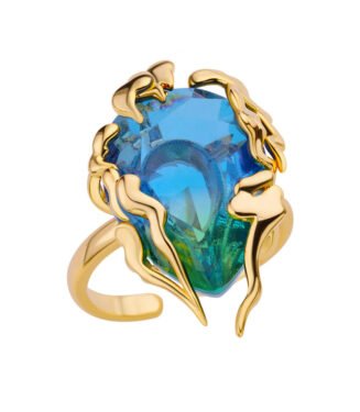 Zircon Flame Drop Adjustable Rings For Women Stainless Steel