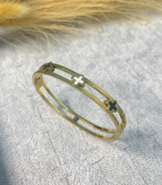 Gold Color Flower Stainless Steel Bracelet for Women