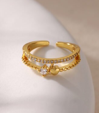 Zircon Heart Rings For Women Stainless Steel