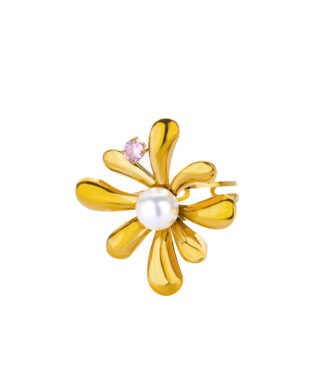 Flower Imitation Pearl Rings For Women
