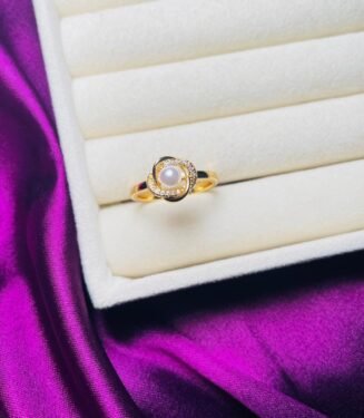 Natural Pearl With Stone Finger Ring