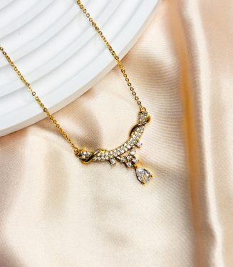 Sparkling Zirconia Stone Pendant Necklace