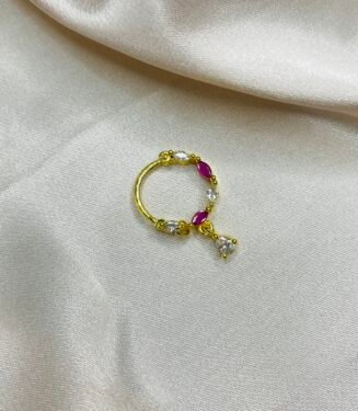 Nose Ring South Indian For Women Red