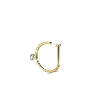 One stone non piercing nose ring - Golden
