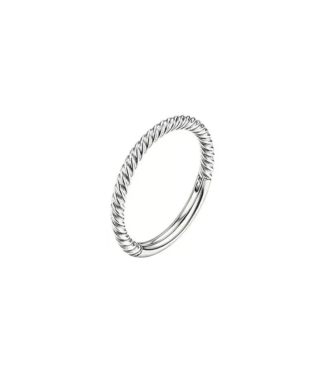 Twisted nose ring 1.2mm Thickness - Silver, 8mm