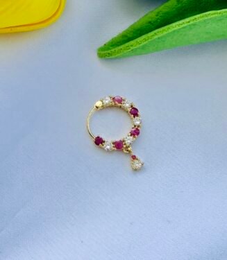 Pink and White Piercing Nose Ring