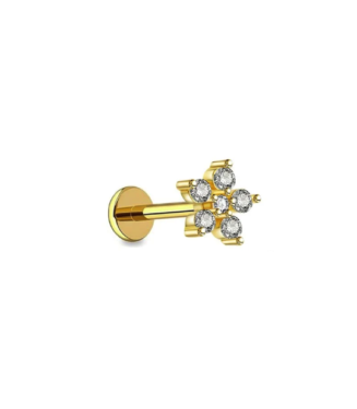 Stainless Steel Nose Pin 6 Stone