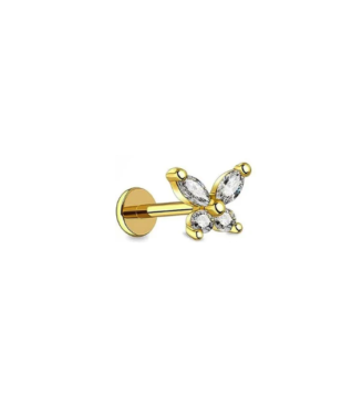 Stainless Steel Nose Butterfly Stone