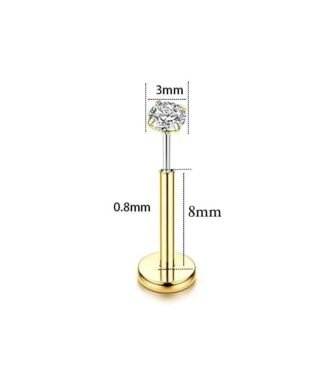 Stainless Steel Nose Pin Round Shape 3mm