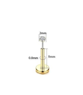 Stainless Steel Nose Pin Round Shape 2mm