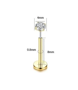 Stainless Steel Nose Pin Round Shape 4mm